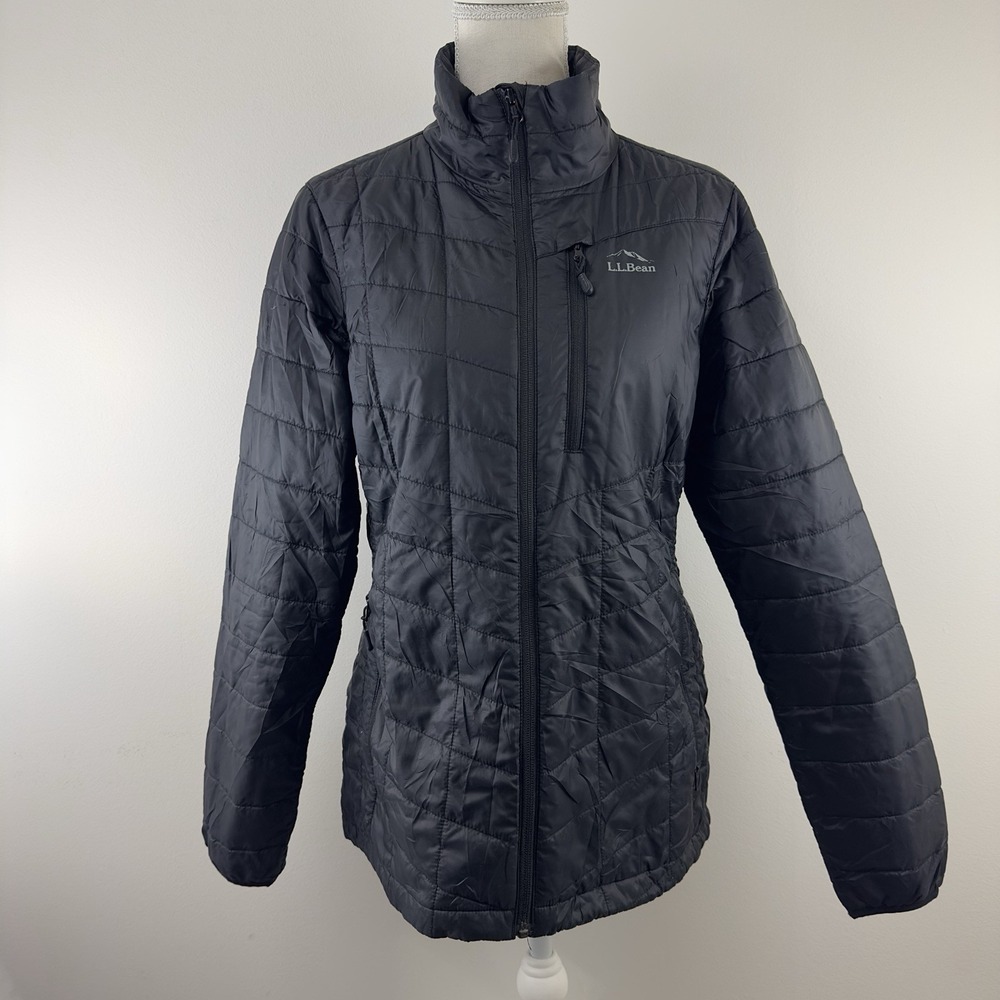 L.L.Bean Women's Black Quilted Insulated Full Zip‎ Jacket Size S Regular
